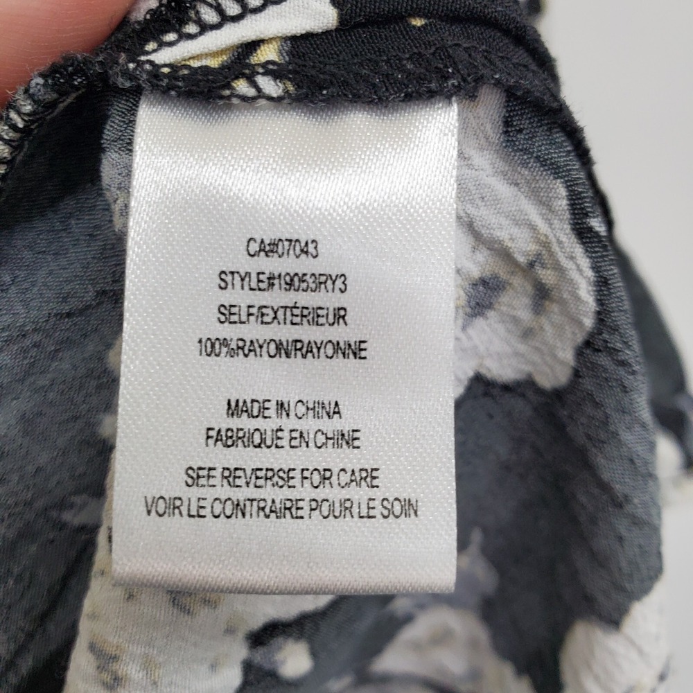 Daniel Rainn Floral‎ Chiffon Blouse Sheer Lightweight Long Sleeve Work Office M - Picture 13 of 14